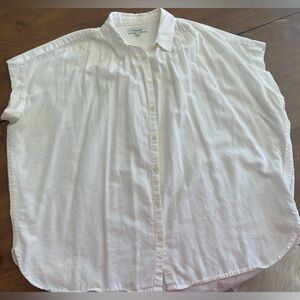 Madewell white button down short blouse XL